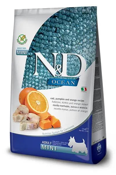 Farmina N&D Dog Ocean Calabaza Mini Bacalao 2,5Kg, pienso para perros