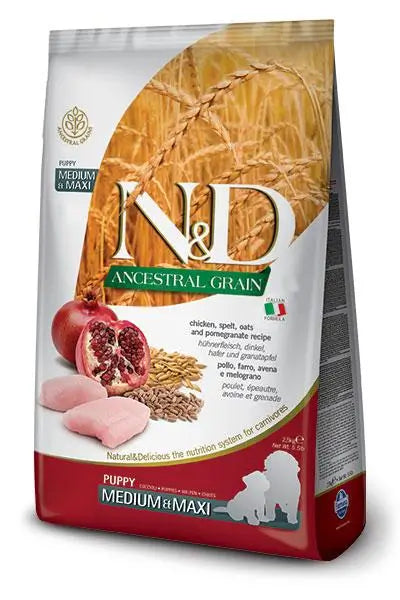 Farmina N&D Dog Puppy Ancestral Medium Maxi Pollo 2,5Kg, pienso para perros cachorros