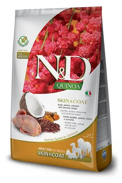 Farmina N&D Dog Quinoa Skin Coat Codorniz 7Kg, pienso para perros