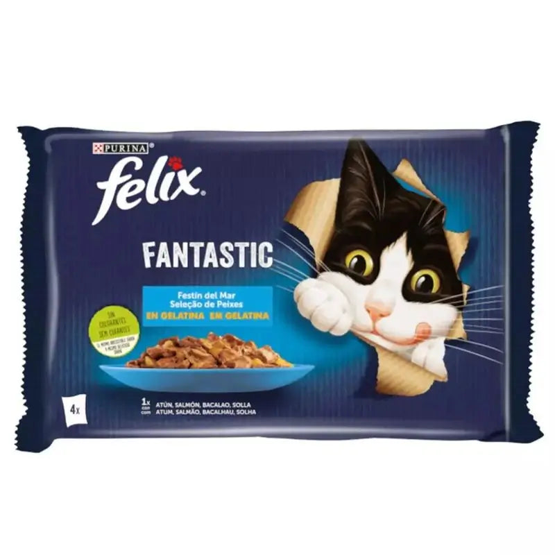 Felix Seleccion De Pescados 12X4X85Gr, comida húmeda para gatos