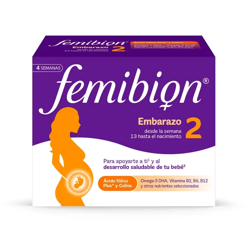 Femibion 2 Embarazo con Ácido fólico y Vitaminas, 28 comprimidos