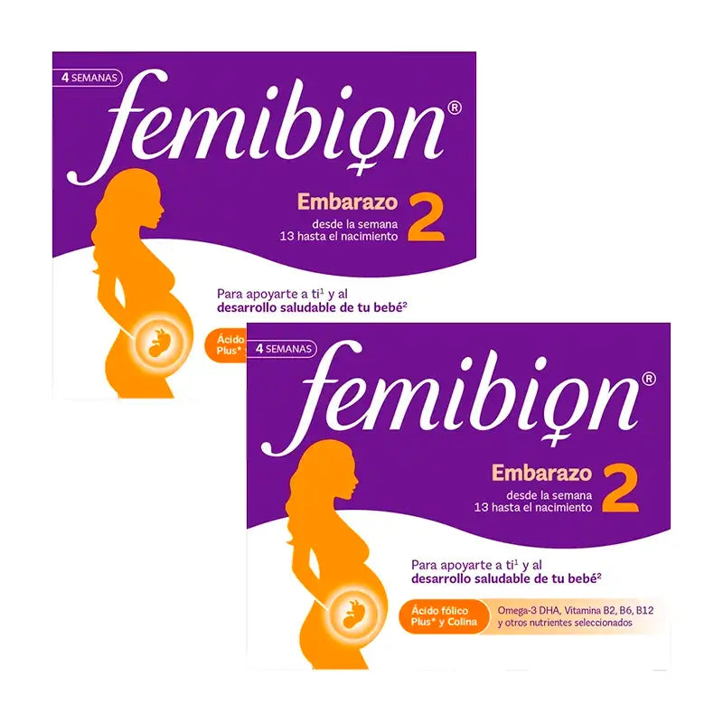 Femibion 2 Embarazo con Ácido fólico y Vitaminas, 2X28 comprimidos