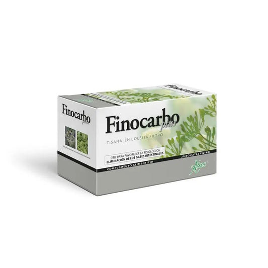 Aboca Finocarbo Plus Tisana Favorece La Digestión, Con Hinojo, Carbón Vegetal, Alcarabea, Manzanilla Y Menta, 20 bolsitas