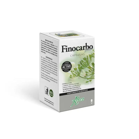 Aboca Finocarbo Plus Cápsulas Gases Intestinales, Favorece La Digestión, Carbón Vegetal, Manzanilla Y Menta, 50 capsulas