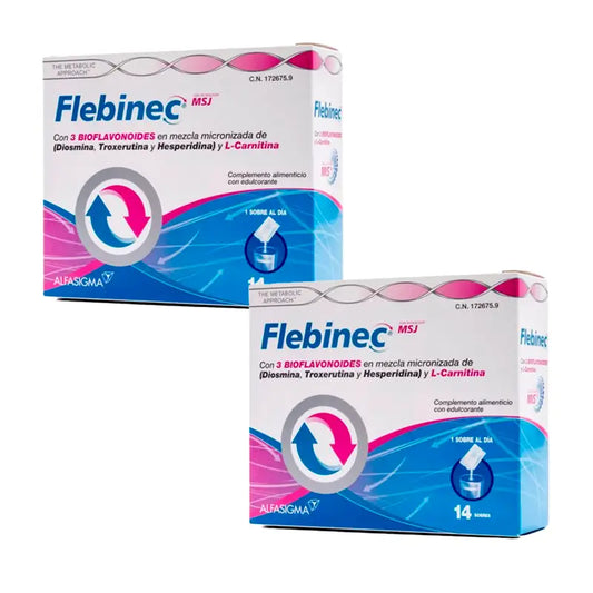 Flebinec Pack Complemento Alimenticio , 2 x 14 sobres