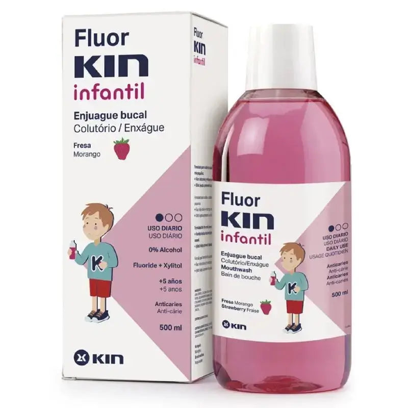 KIN FluorKIN Infantil Fresa Enjuague 500 ml