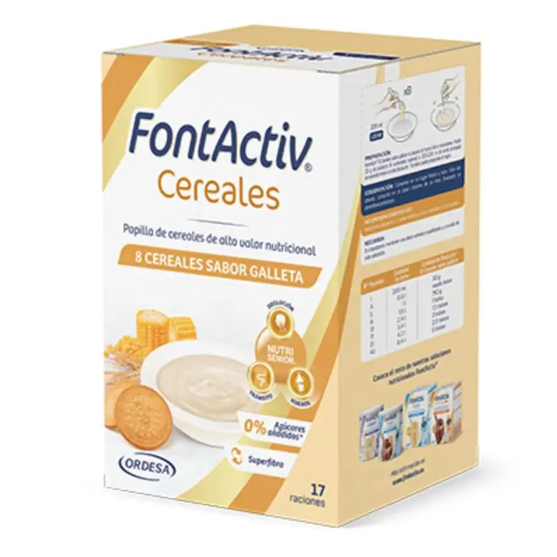 Fontactiv 8 Cereales Galleta, 500 gr