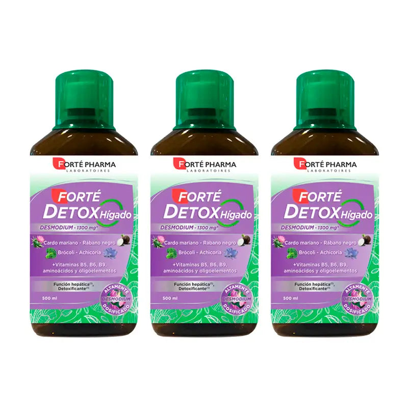 Forté Pharma Triplo Forté Detox Hígado, 3 x 500ml