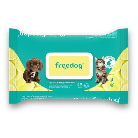 Freedog Toallitas Humedas Citronela Gde 40 Ud 28 X 18Cm