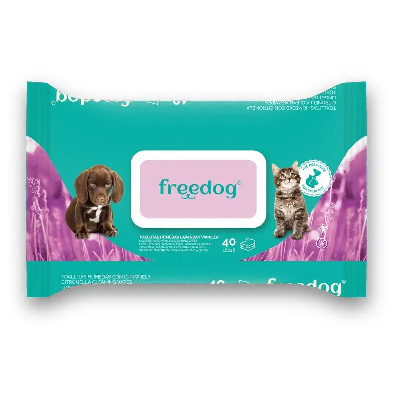 Freedog Toallitas Humedas Lav/ Vainilla Gd 40 Ud 28 X 18Cm