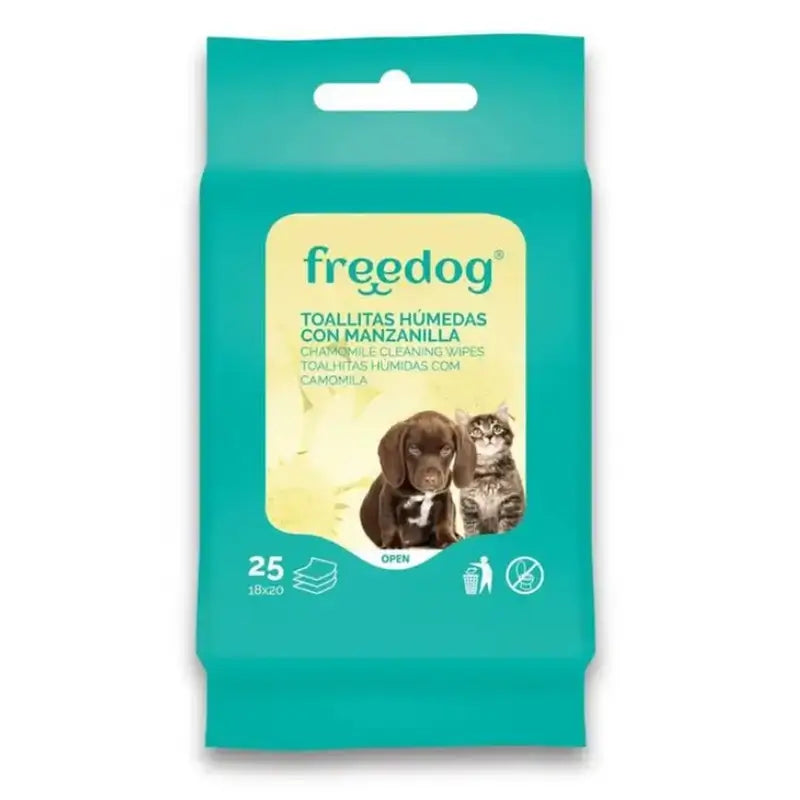 Freedog Toallitas Humedas Manzanilla Gd 40 Ud 28 X 18Cm