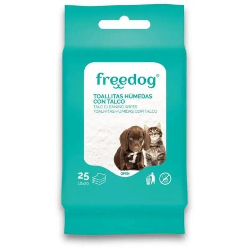 Freedog Toallitas Humedas Talco Pocket 25 Unidades 18 X 20Cm