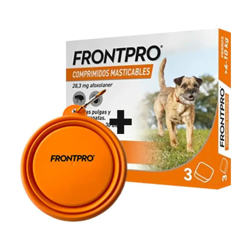 Frontpro Antiparasitario Para Perros 4-10 Kg (M), 3 Comprimidos Masticables