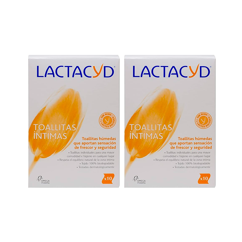 Lactacyd  Duplo Toallitas Individuales Higiene Íntima 2 x 10 unidades