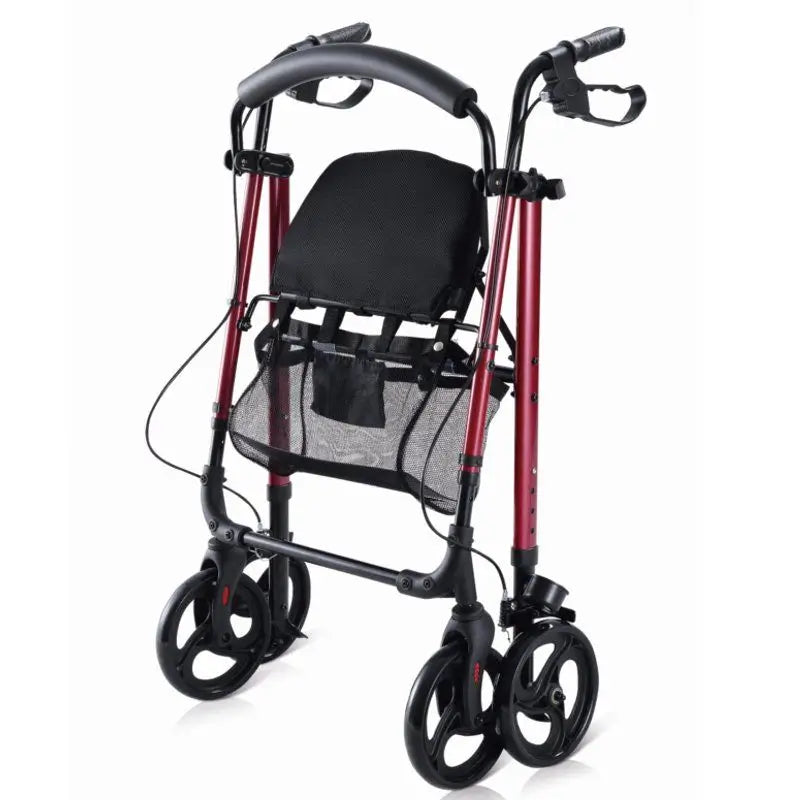 García 1880 Rollator Aluminio Con Asiento Regulable En Altura (Rojo)