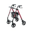 García 1880 Rollator Aluminio Con Asiento Regulable En Altura (Rojo)