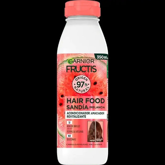 Garnier Fructis Hair Food Sandía Acondicionador Revitalizante Para Cabello Apagado, Sin Vida 350 Ml