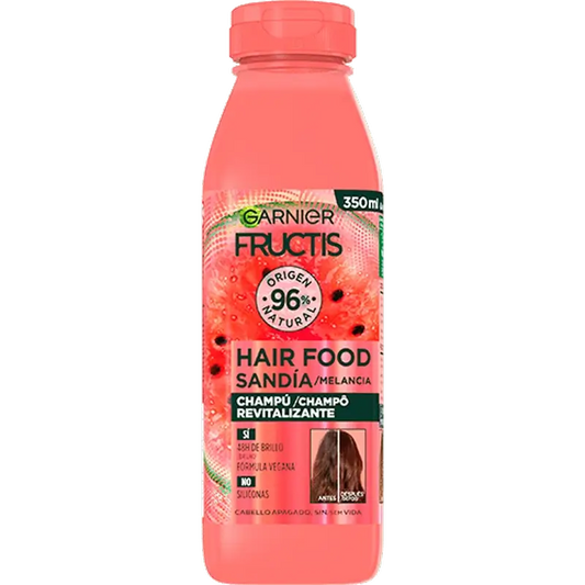 GarnierFructis Hair Food Sandía Champú Revitalizante Para Cabello Apagado, Sin Vida 350 Ml