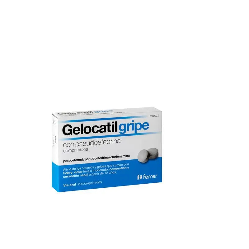 Gelocatil Gripe con Pseudoefedrina, 20 Comprimidos