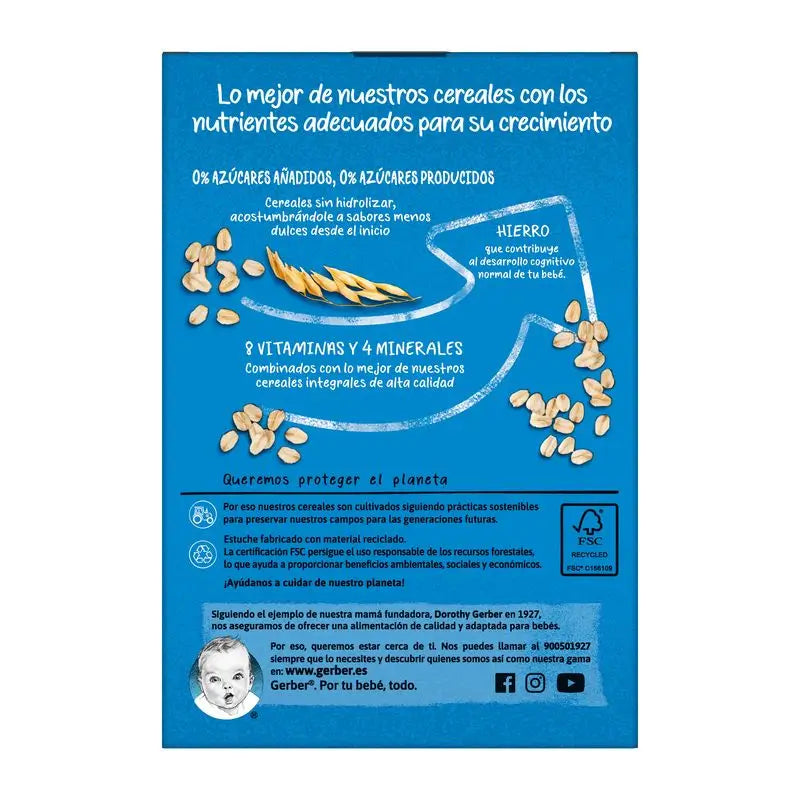 Gerber Multicereales Fruta 0% 0% Azúcares, 270 gr