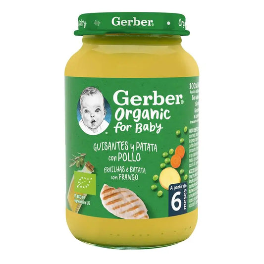 Gerber Organic Guisantes Patata Pollo, 190 gr