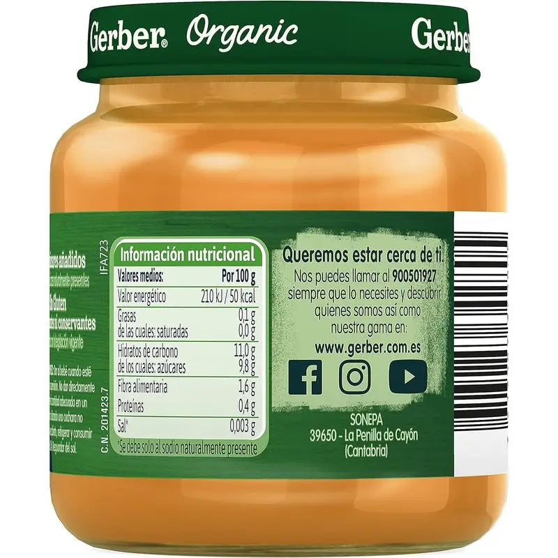 Gerber Tarritos De Tarrito Orgánico Manzana, Albaricoque Y Melocotón , 125g  x 6 unidades