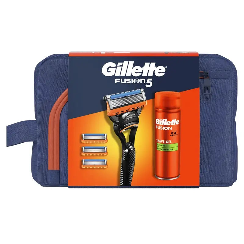 Gillette Fusion Pack Con Maquinilla De Afeitar + Gel De Afeitar Para Piel Sensible 200Ml