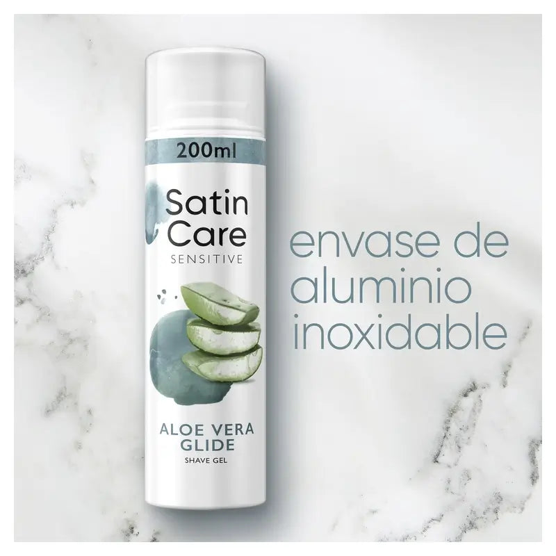 Gillette Satin Care gel depilación femenina aloe vera, 200 Ml