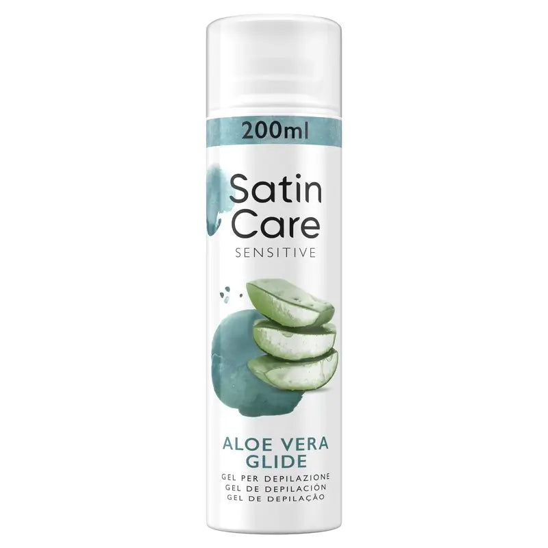 Gillette Satin Care gel depilación femenina aloe vera, 200 Ml