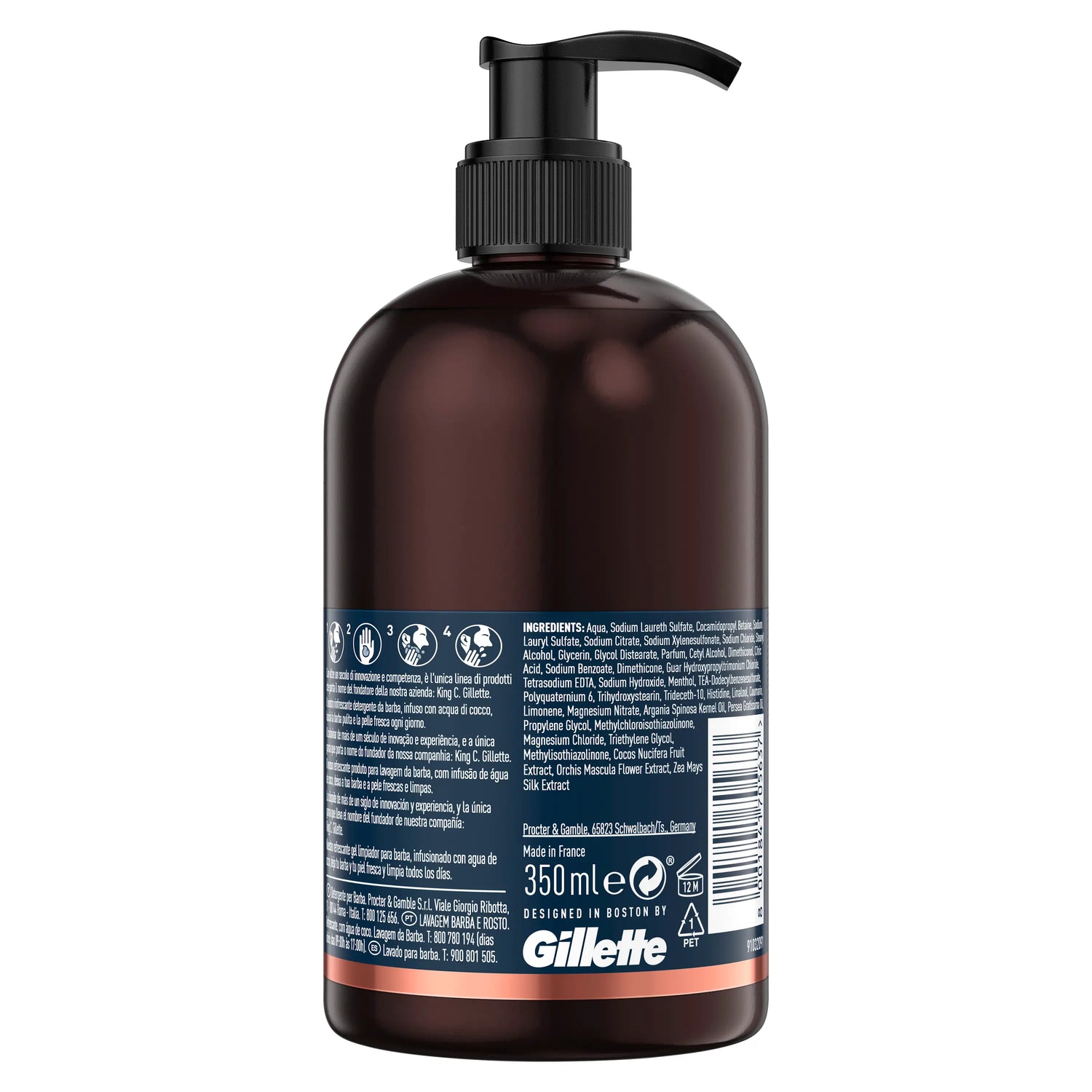 Gillette King C. Gel Para Barba Y Rostro , 350 ml