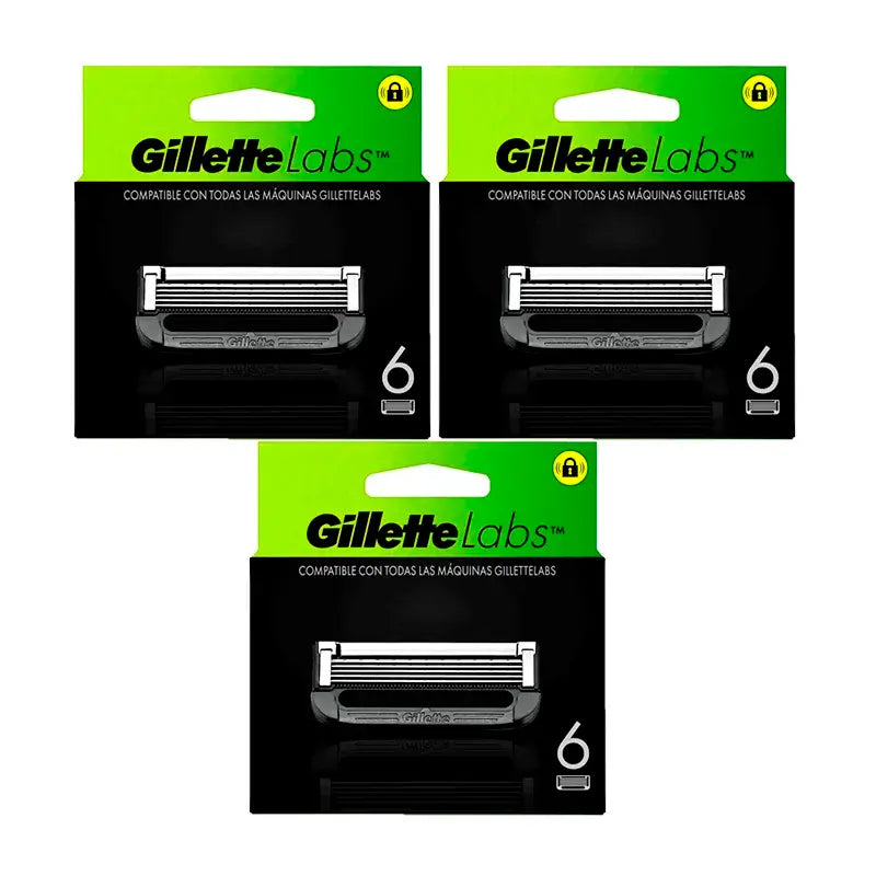 Gillette Labs Recambios, 6 x 3 unidades