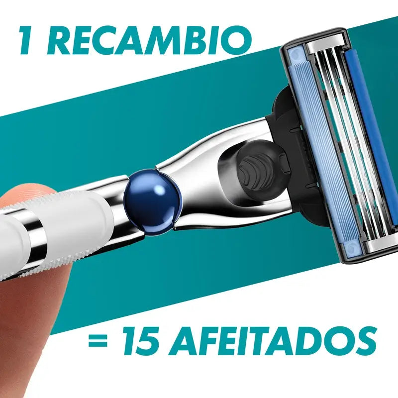 Gillette Mach3 Turbo Recambios Para Maquinillas De Afeitar Para Hombre , 4 unidades