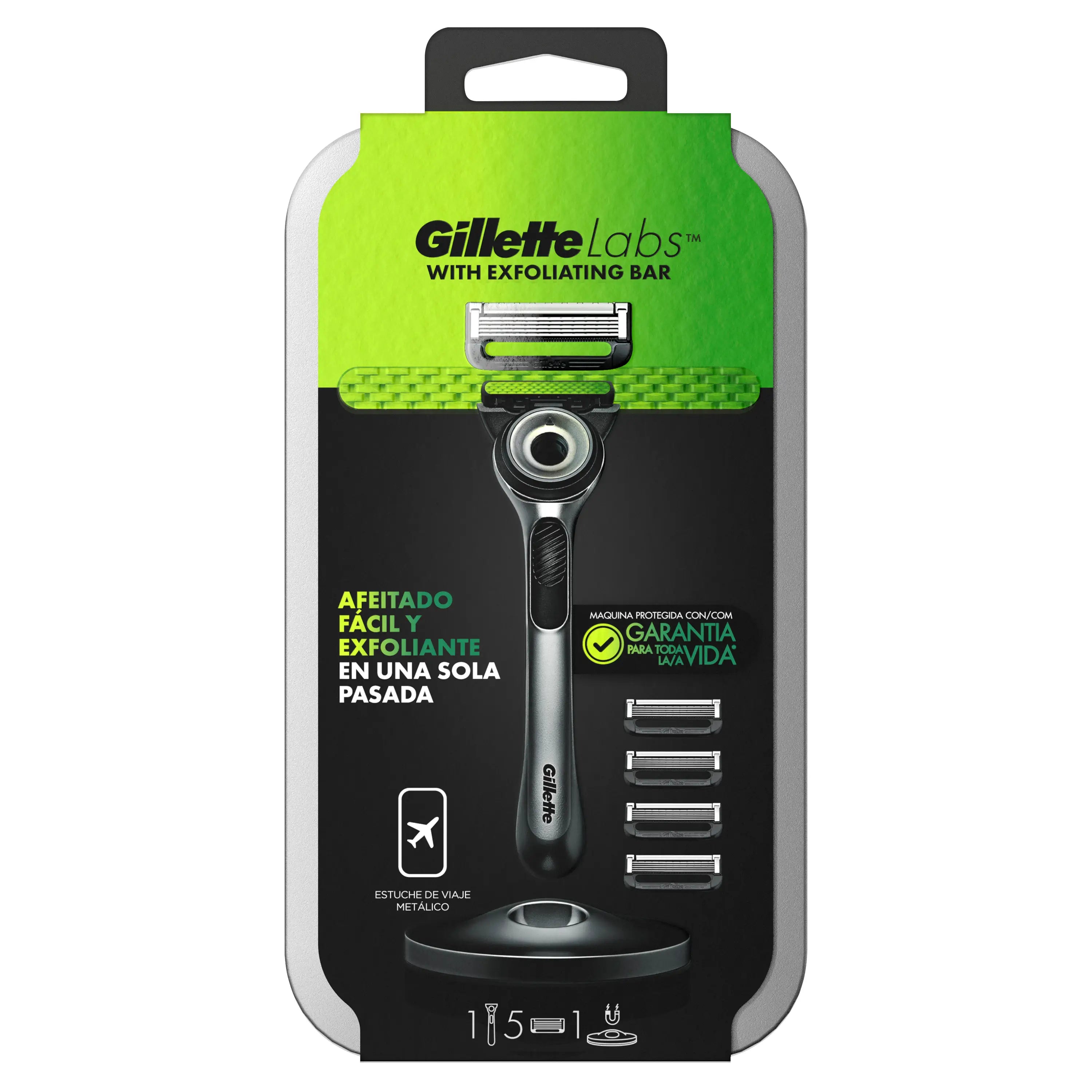 Gillette Labs Maquinilla De Afeitar Con Barra Exfoliante + 5 Recambios Gillete Pack