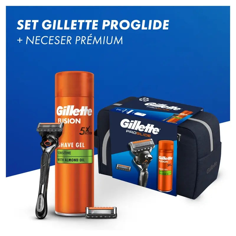 Gillette Proglide Pack Con Maquinilla De Afeitar + 1 Recambio + Gel