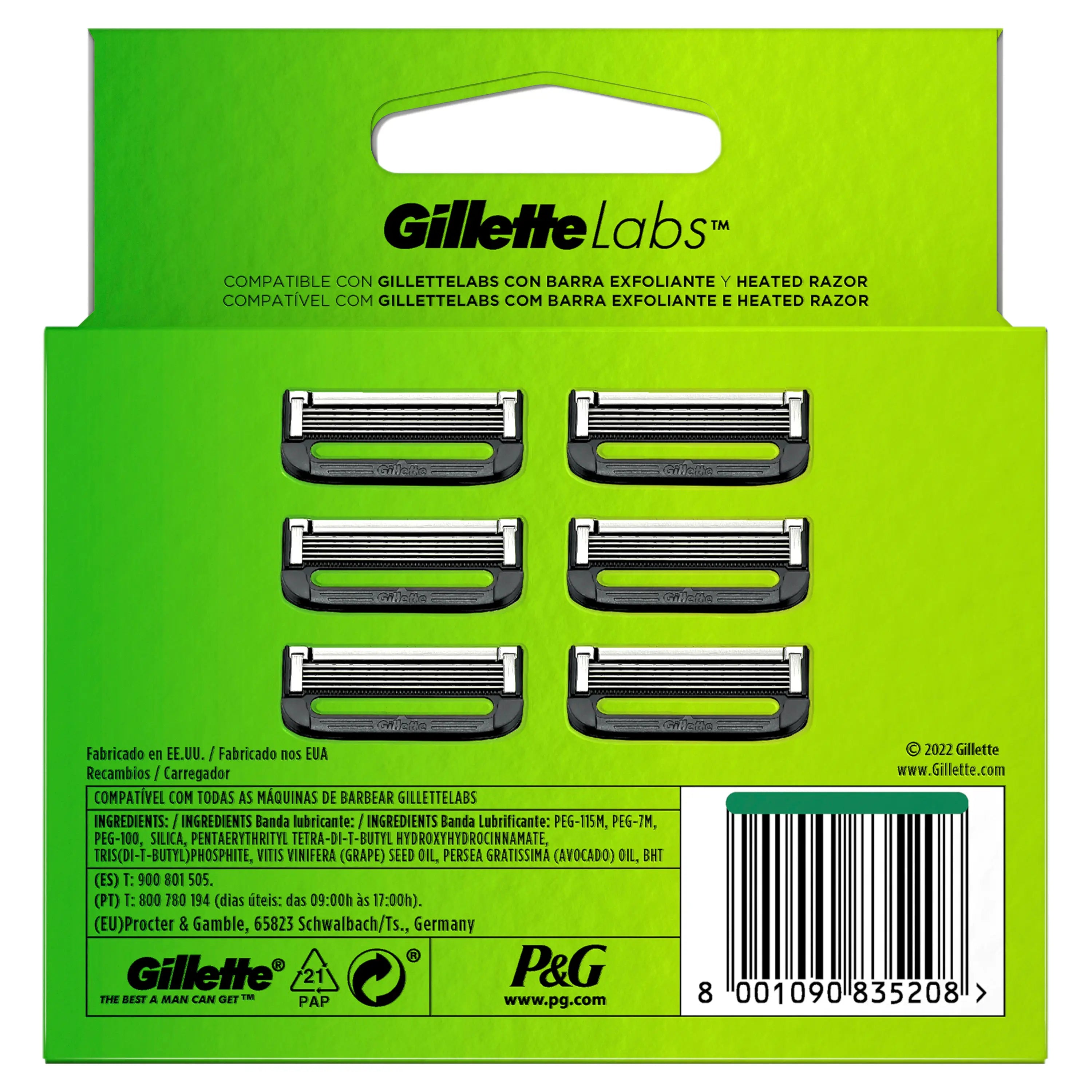 Gillette Labs Recambios, 6 unidades