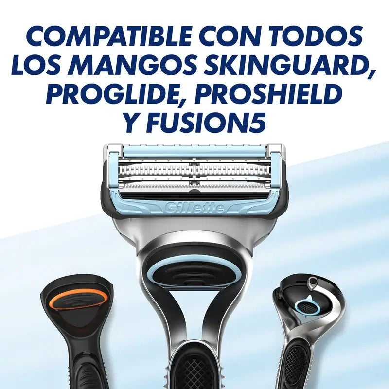 Gillette Recambios Skinguard Sensitive Compatible Con Mangos Fusion , 3 unidades