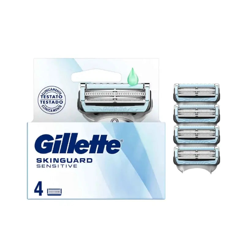 Gillette Recambios Skinguard Sensitive Compatibles Con Mangos Fusion , 4 unidades