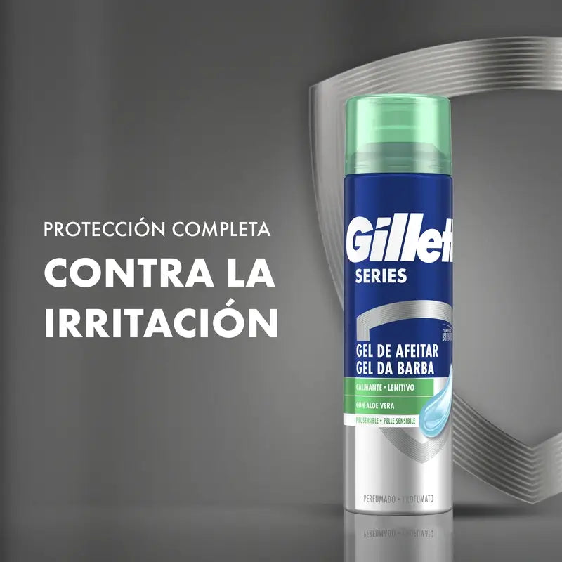 Gillette Series Gel De Afeitar Calmante Con Aloe Vera , 200 ml