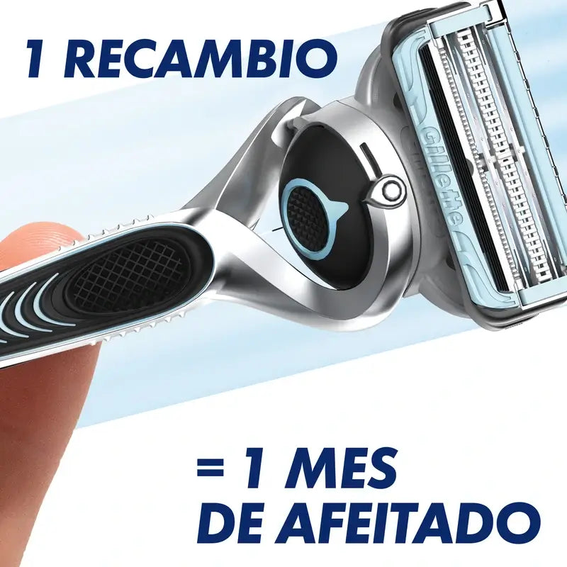 Gillette Skinguard Sensitive Flexball Maquinilla De Afeitar , 1 mango + 1 recambio