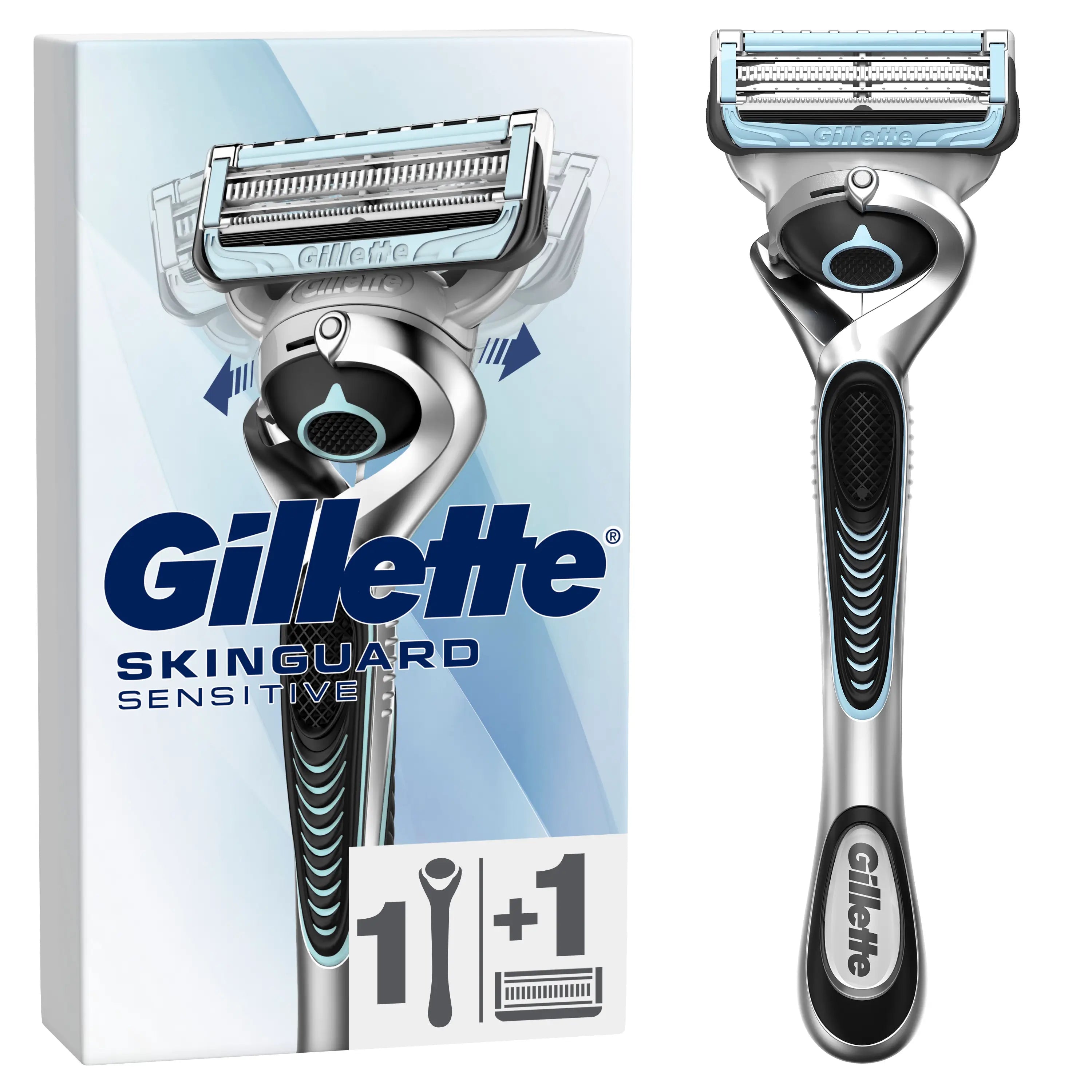 Gillette Skinguard Sensitive Flexball Maquinilla De Afeitar , 1 mango + 1 recambio