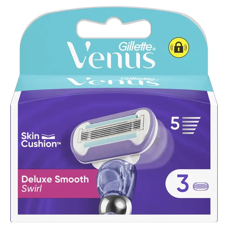 Gillette Venus Deluxe Smooth Swirl Recambio Mujer, pack 3 de recambios