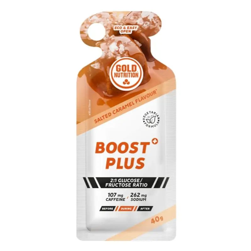 Gold Nutrition Boost Plus Energy Gel Caramelo Salado 16Geles.