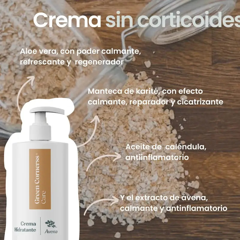 Green Corners Care Crema Hidratante De Avena Apta Para Piel Atópica, 300 ml