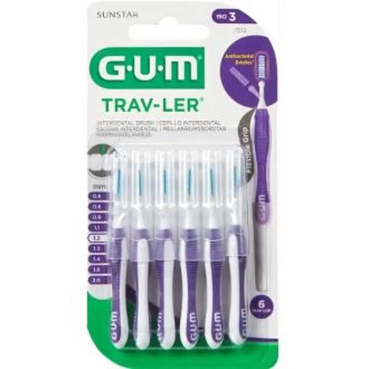 Gum Cepillo Interdental Trav-Ler 1512 1,2Mm 6Un Lila 