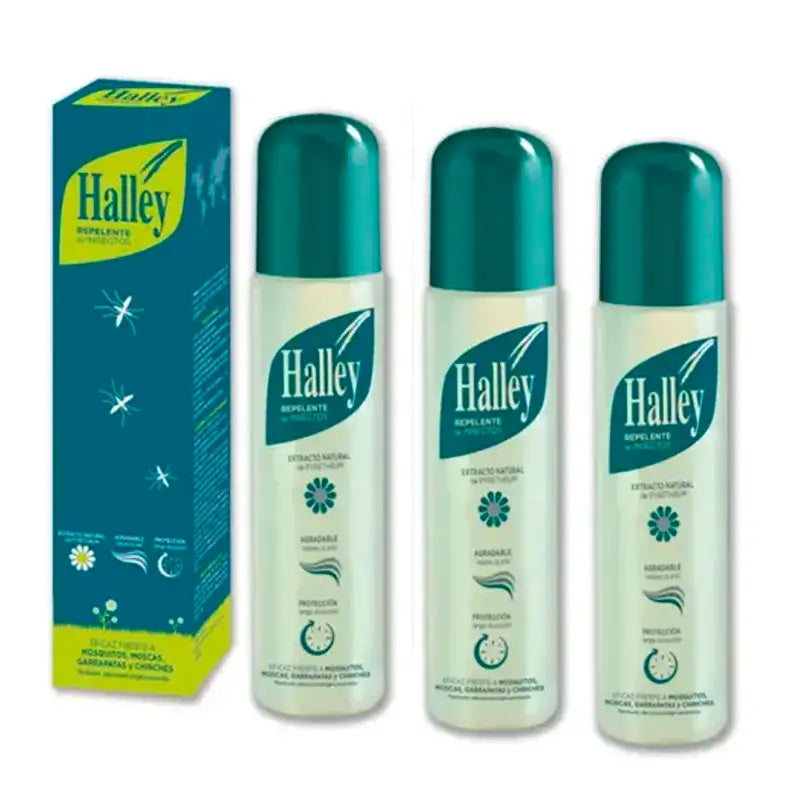 Halley Repelente de Insectos, Pack 3 x 250 ml