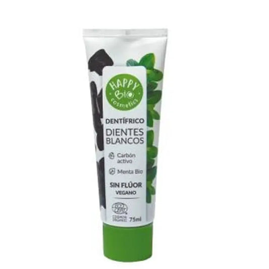 Happy Bio Dentifrico Dientes Blancos Carbon Activo-Menta 75M