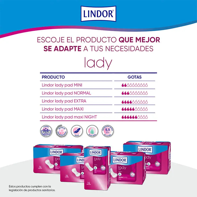 Lindor Lady Pad Normal 3 Drops