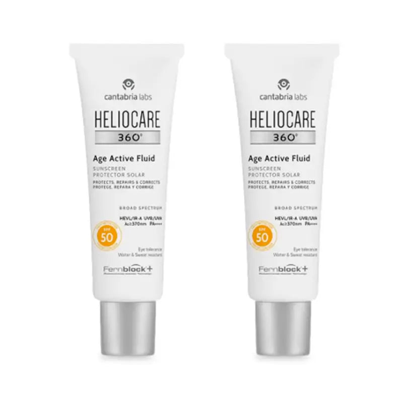 Heliocare Duplo 360° Age Active Fluid Spf 50 Ultraligero, 2X50 Ml