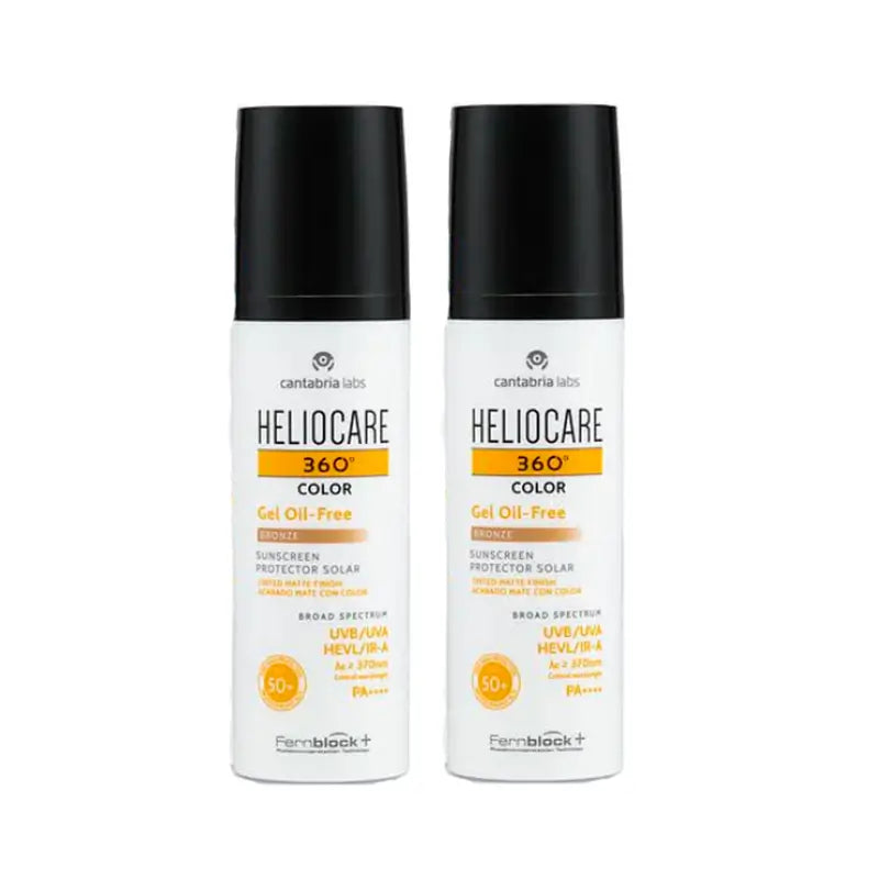 Heliocare Duplo 360º Color Gel Oil Free Bronze Spf50+, 2X50 Ml