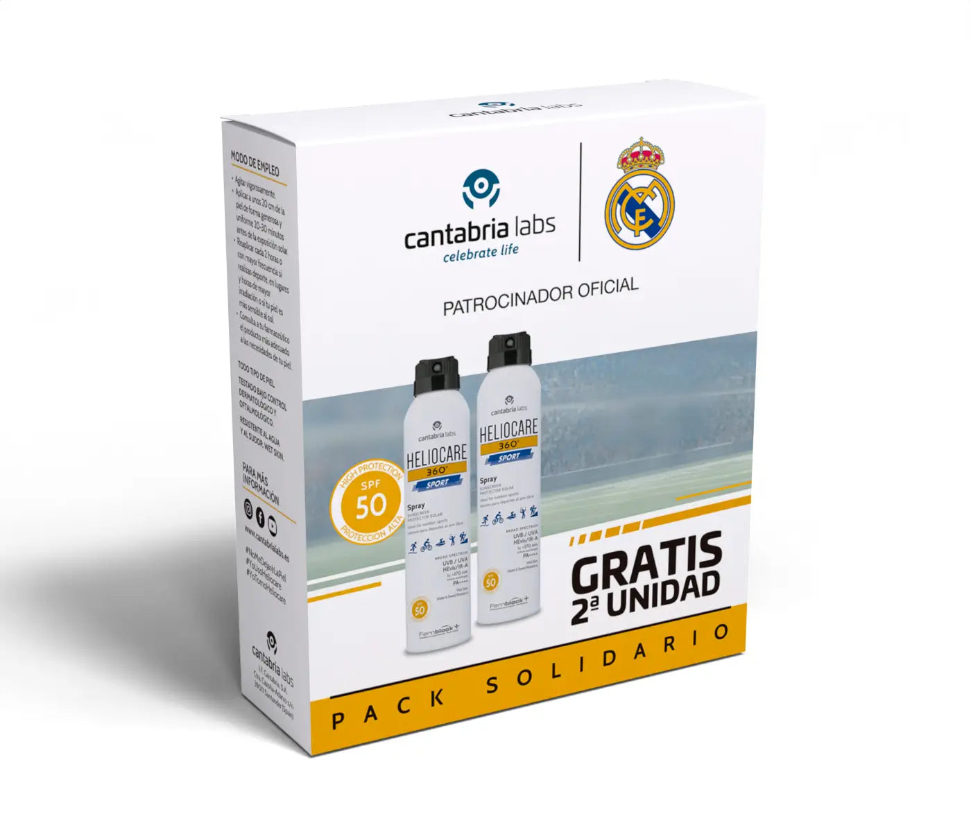 Heliocare Pack Real Madrid 360º Sport Spray Spf50, 2 x 100 ml